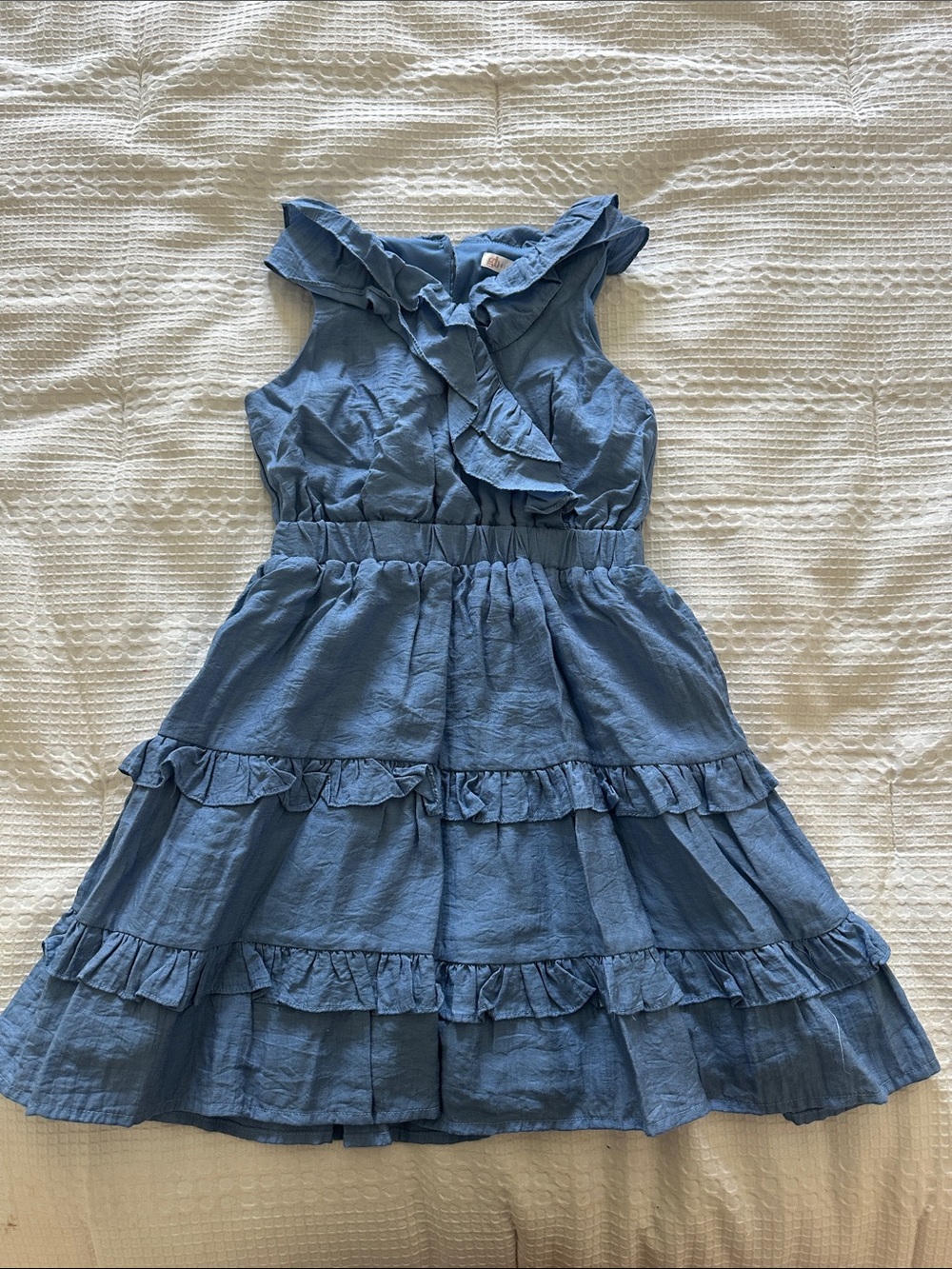 Gianni Bini Blue Ruffle Tiered Girls Casual Dress
